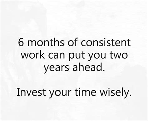 6 Months Of Consistent Work Can Put You Two Years Ahead Invest Your