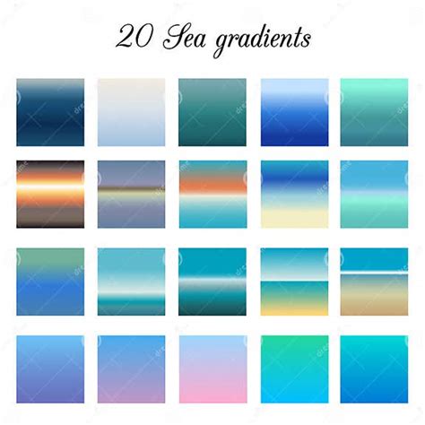 Sea Colors Gradients Collection Vector Set Of Gradients For Adobe