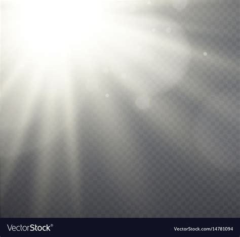 White Light Effect Sunlight Beams Royalty Free Vector Image