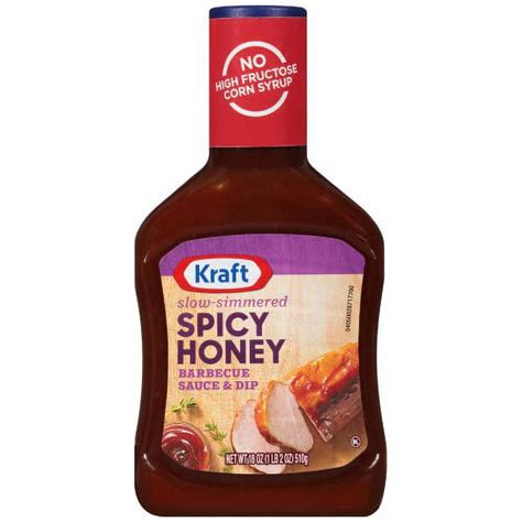 Kraft Slow Simmered Spicy Honey Barbecue Sauce And Dip 18 Oz Bottle
