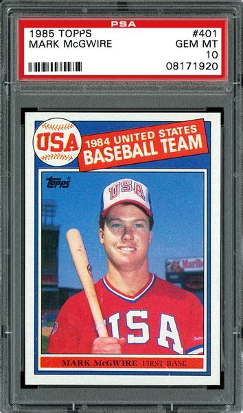 We did not find results for: 1985 Topps Mark McGwire (1984 USA Baseball Team) | PSA ...