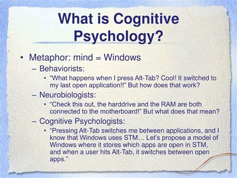 Ppt Introduction To Cognitive Psychology Powerpoint Presentation