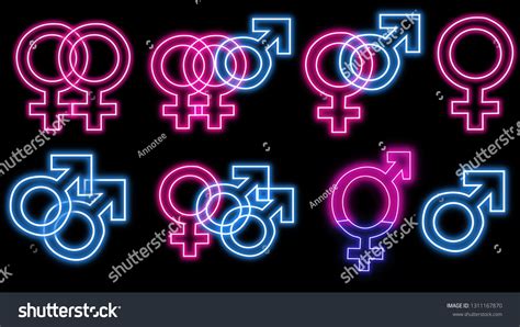 Sex Symbols Neon Style Stock Illustration 1311167870 Shutterstock