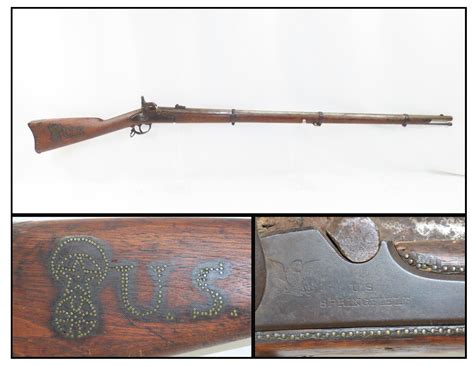 Smoothbored Us Springfield Model 1863 Type I Rifle Musket 7721 Candr