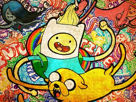 Desktop Wallpaper Adventure Time Finn And Jake Graffiti Colorful