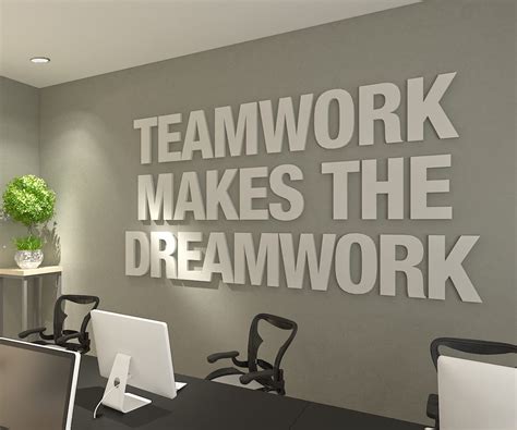 Teamwork Makes The Dreamwork 3d Office Decor
