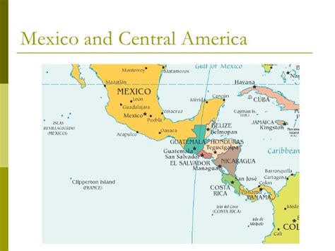 Physical Map Of Mexico Central America And The Caribbean World Maps