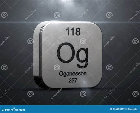 Oganesson Og Element Symbol From Periodic Table Series Royalty Free