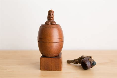 Vintage Naked Man In Wooden Barrel With Pop Up Penis Adult Novelty Gift Erotic Phallic Funny