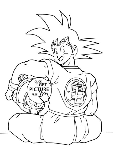 500 x 752 file type: Dragon ball anime Goku and Gohan coloring pages for kids, printable free | coloing-4kids.com