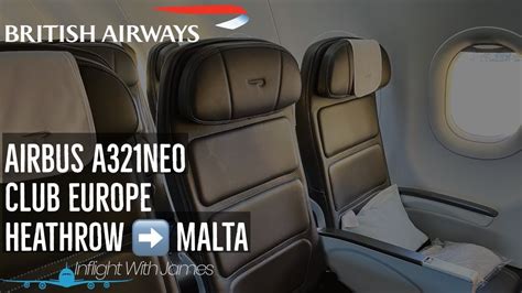 British Airways Club Europe Airbus A320 Lhr ️ Mla Youtube