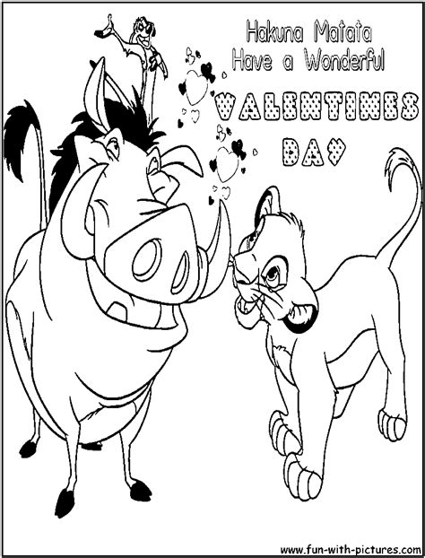 Mickey & minnie valentine's coloring page. Lionking Valentinesday Coloring Page