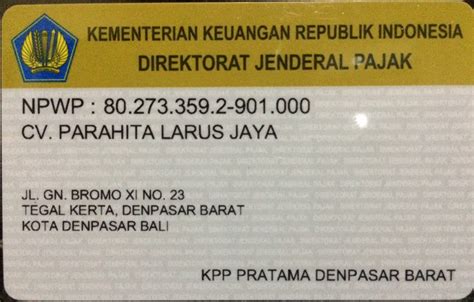 Wajib pajak dengan npwp akan memperoleh kemudahan dalam mendapatkan pelayanan umum, seperti pengajuan pinjaman bank, pembuatan surat izin usaha perdagangan (siup). Legalitas Perusahaan - Paket Tour ke Bali