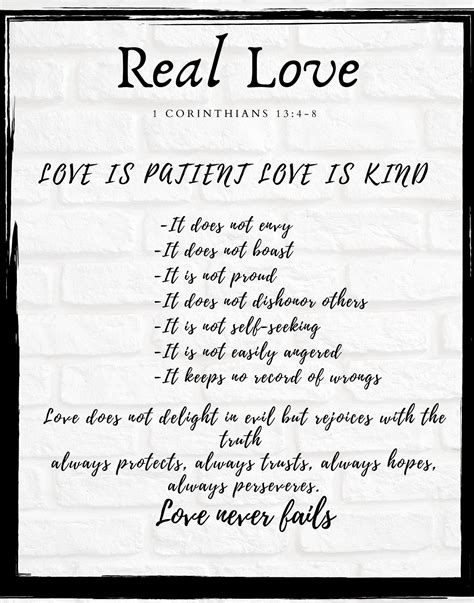 Real Love Bible 1 Corinthians 134 8 Definition Of Love Etsy