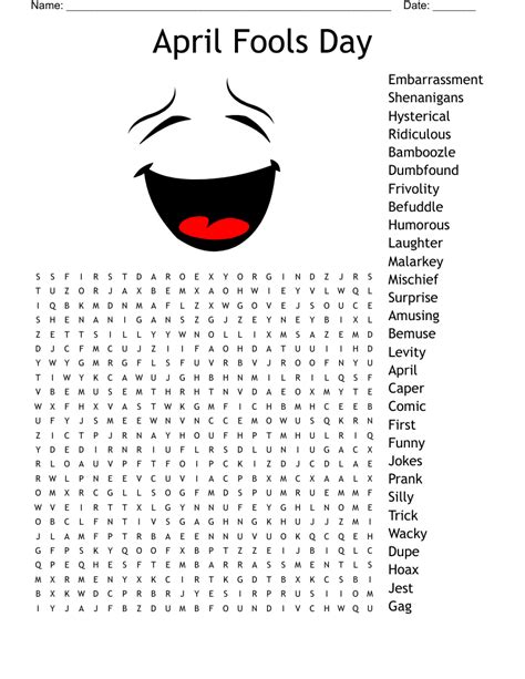 Free Printable April Fools Day Word Search