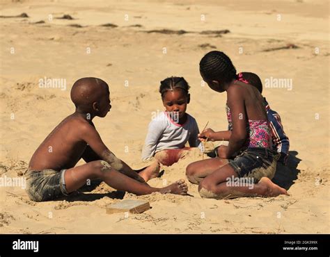 Cute Black African Kids Playing On A Beach Stock Photo Alamy