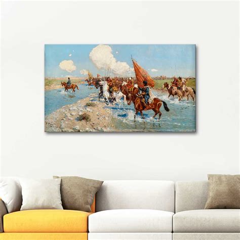 Franz Roubaud Circassian Riders Cross A River Art Print Canvastar