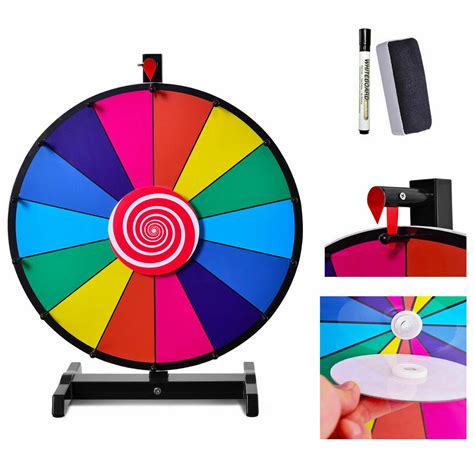 24 tabletop spinning prize editable dry erase color prize wheel of fortune spin trade show