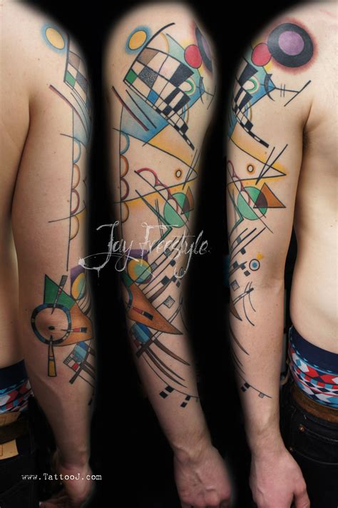 Kandinsky Inspired Sleeve Rose Tattoos For Men Cool Tattoos For Guys