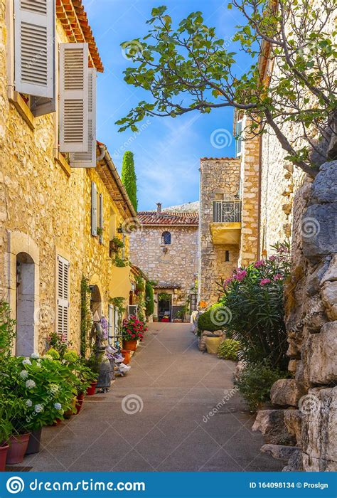 View Of Gourdon A Small Medieval Village In Provence France Stock