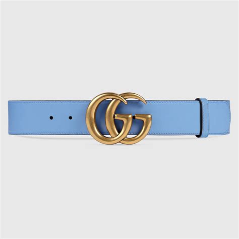 Leather Belt With Double G Buckle Gucci Womens Casual 400593ap00t4338