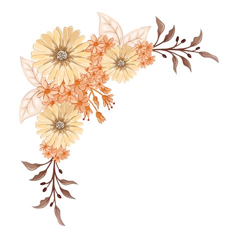 Orange Flower Arrangement With Watercolor Style 15738862 Png