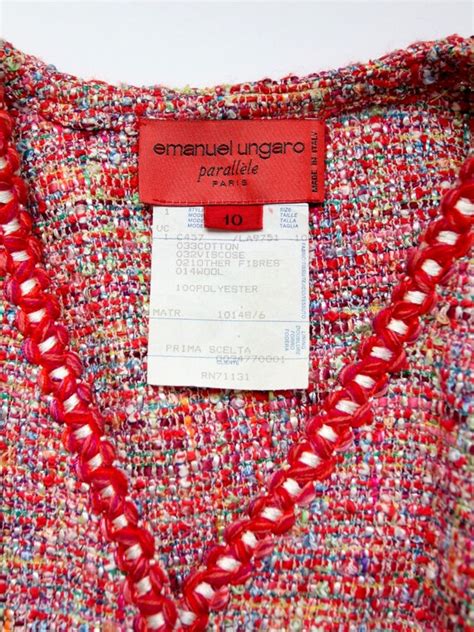 Vintage Emanuel Ungaro Jacket Red Tweed Blazer Gem