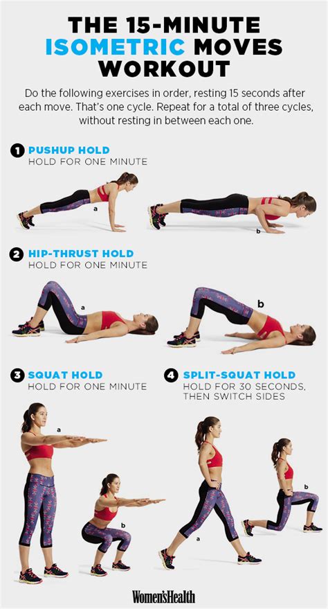 15 Minute Workout 4 Isometric Moves For A Toned Body 15 Minute