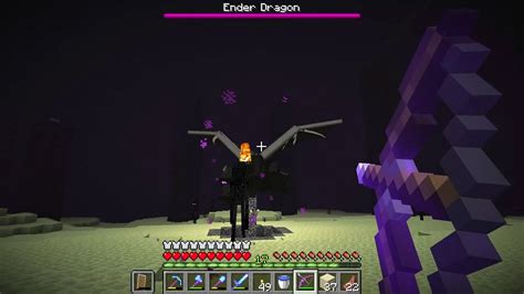 Ender Dragon Boss Fight In Hard Mode No Commentary Minecraft Youtube