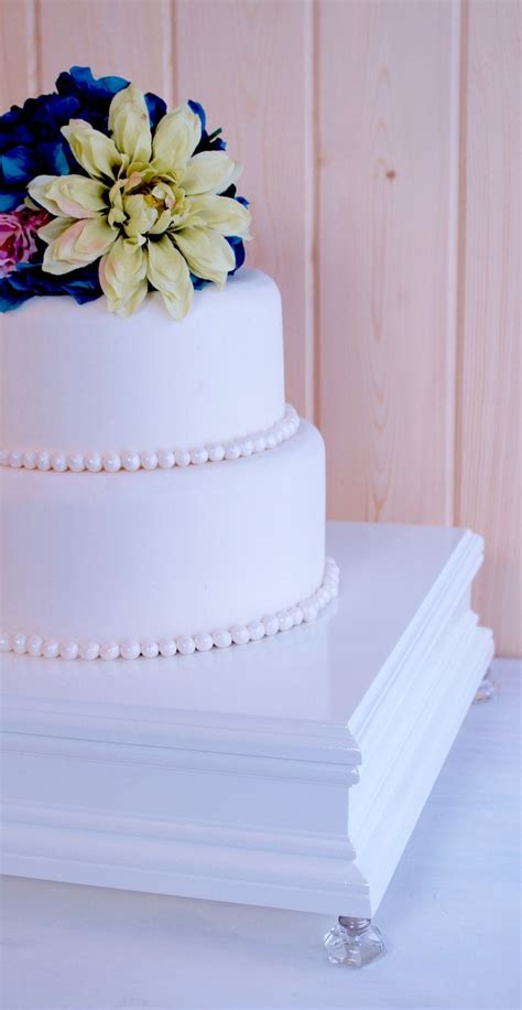 16 Inch White Cake Stand White Square Cake By Ritamarieweddings
