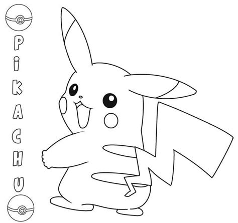 Smiling Pikachu Coloring Page Download Print Or Color Online For Free