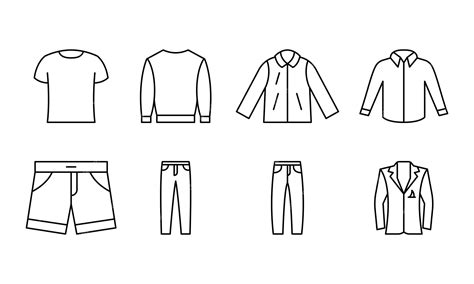 Premium Vector Mens Clothing Outline Template Vector Icon Eps 10