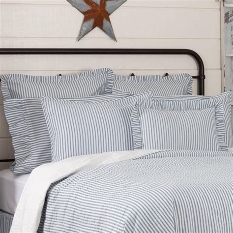 Farmhouse Blue Ticking Bedding