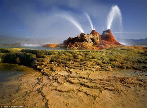 Geyser Hot Springs At Black Rock Desert In Nevada Usa Pics