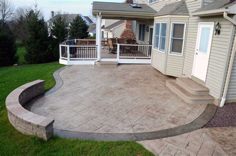 Patio Floor Ideas Over Concrete Patterns Stamped Concrete Small Yard