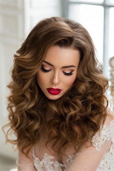 Popular All Down Curly Wedding Hairstyles With Simple Style Stunning And Glamour Bridal