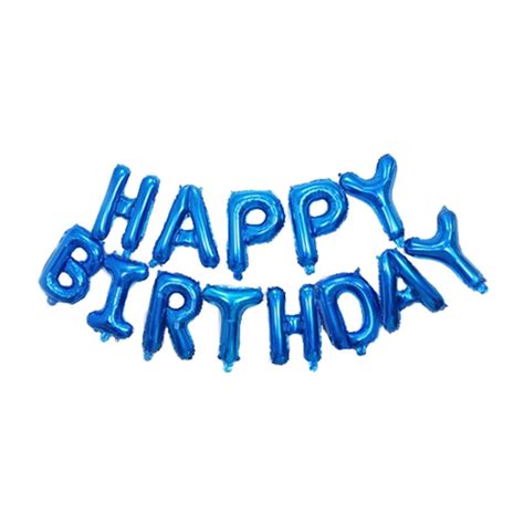 16 Inch Blue Happy Birthday Letters Deco Foil Balloon Set ...