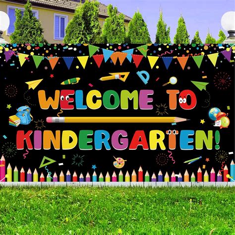Buy Kindergarten First Day Of School Party Backdrop Colorful Welcome