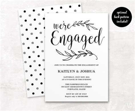 Engagement Invitation Template Printable Engagement Party Etsy
