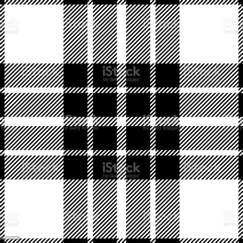 Black And White Tartan Plaid Seamless Pattern Design Stock Illustration