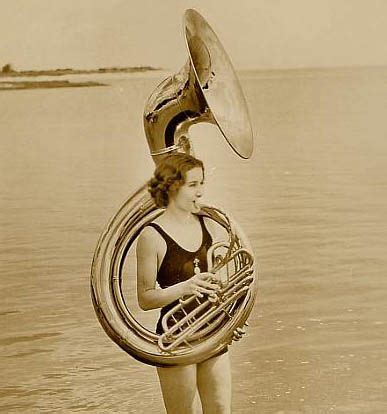 The tuba and the sousaphone have some succinct similarities aside from both belonging to the experts brand the sousaphone as a type of tuba. tuba girl by the sea shore | Brass music, Sousaphone, Tuba ...