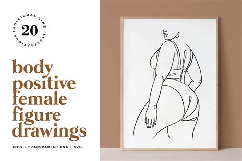 Minimalist line art woman body modern illustration poster | zazzle.com. Body Positive Female Figure Line Art (563716 ...