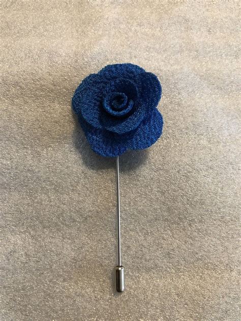 Handmade Flower Lapel Pin Blue Lapel Pins Flower Lapel Pin