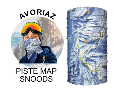 Avoriaz Ski Resort Gift Piste Map Snood Neckwarmer Multifunctional