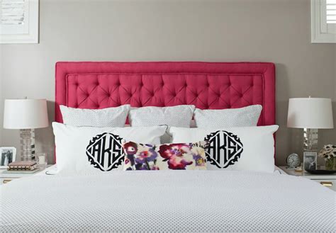 Hot Pink Tufted Headboard Contemporary Bedroom Alexandra Kaehler