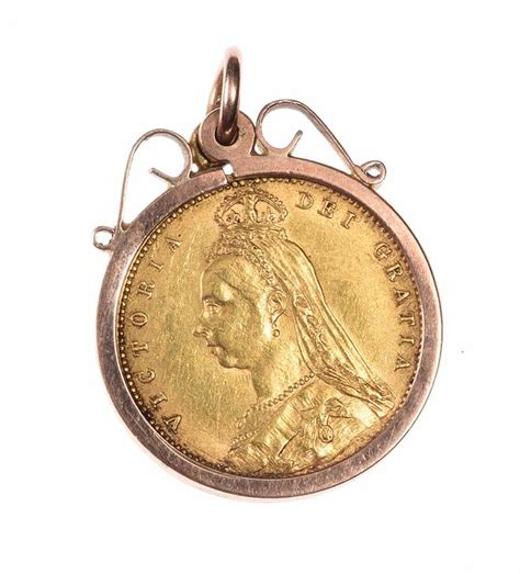Ct Gold Mounted Half Sovereign Pendant