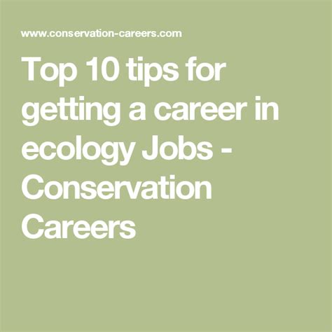 Top 10 Tips For Getting A Career In Ecology Jobs Conservation Careers