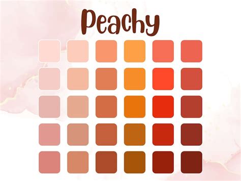 Peach Color Palette Peach Mood Board Palette Warm Orange Etsy