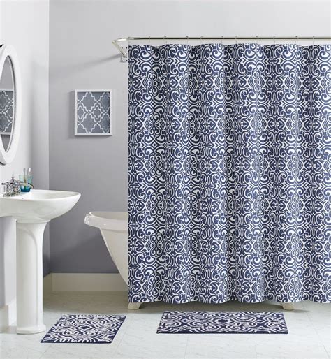 Alibaba.com stocks the highest quality bathroom shower curtain wholesale cartoon waterproof shower curtain holder set bathroom custom design polyester bathroom curtain with hooks set. Amazon.com: Luxury Home Essex Cotton Shower Curtain, Navy ...