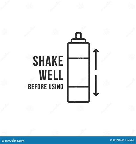 Shake Well Before Using Icon Set Shaker Bottle Mixing Liquid Symbol